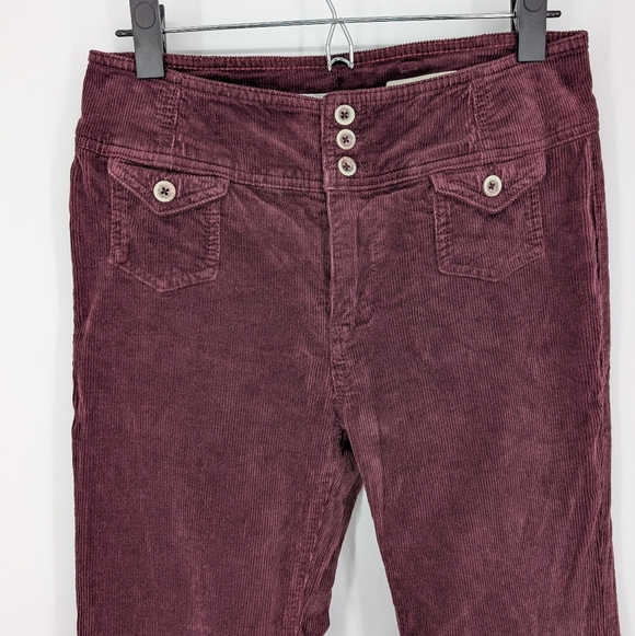 Anthropologie Pilcro High Rise Trouser Bootcut Corduroy Pants 28 Burgundy - Picture 4 of 10